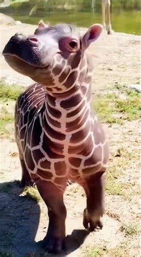 The Cute Baby Giraffe-Hippo from Crazy Crossbreeding