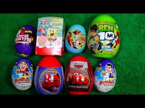 1 of 8 Surprise Eggs Kinder Surprise Egg Nickelodeon SpongeBob Unboxing!
