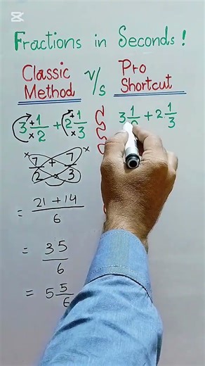 MATH HACK: Add Mixed Fractions in SECONDS! 🤯 (Pro Shortcut vs. Classic) #shortsfeed #shorts #viral