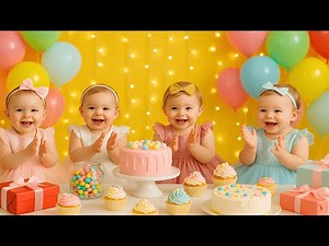 Happy Birthday Song for Kids 🎂 | Cute Birthday Music Video with Lyrics | Children’s Party Song
