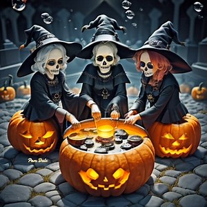 3 witches stirring a bubbling pot. | Pam's Gifs and Videos