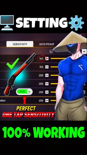 Free Fire One Tap Sensitivity ⚡ Best Sensitivity Settings ⚙️| Free Fire Headshot Setting 🔥