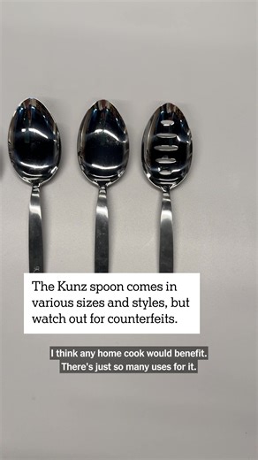 13K views · 43 reactions | Kitchen writer Maki Yazawa learned of the Kunz spoon as a restaurant line cook, and it's transformed the way she cooks. Designed by chef Gray Kunz, the self-titled spoon is a staple in the culinary world thanks to its unique shape, size, and weight. Learn more: https://nyti.ms/3WSlFxb | Wirecutter | Facebook