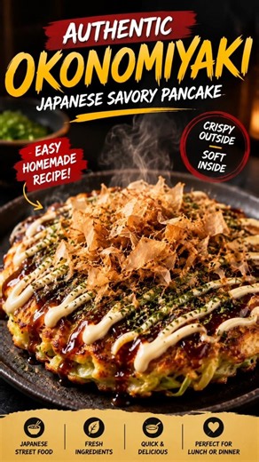 Authentic Okonomiyaki Recipe 🥬🥞 | Japanese Savory Pancake | Easy Homemade Recipe