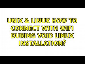 Unix & Linux: How to connect with wifi during void linux installation?