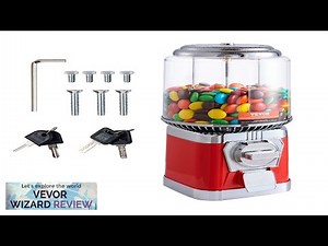VEVOR 16"H Gumball Machine Vending Coin Bank Vintage Candy Dispenser PC Red Review