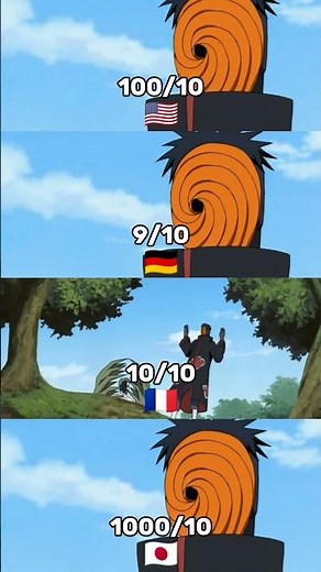Obito's Voice in 4 different Languages #4k #anime #crunchyroll #Narutoshippuden #Obito