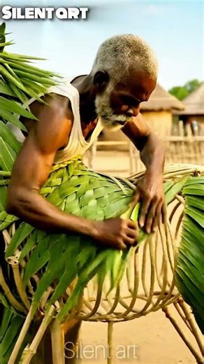african man is so talented making horse #artandcraft #coconutleaf #woodscraft