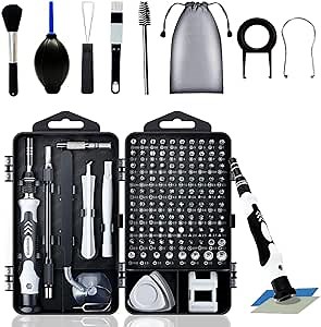Precision Screwdriver Set, 117 in 1 Electronics Repair Tool Kit with 10pcs Computer Cleaning Kit，Micro Magnetic Bits for iPhone, PC, Laptop, Phone, Mac, Home DIY, Game Consoles, Glasses, Watch