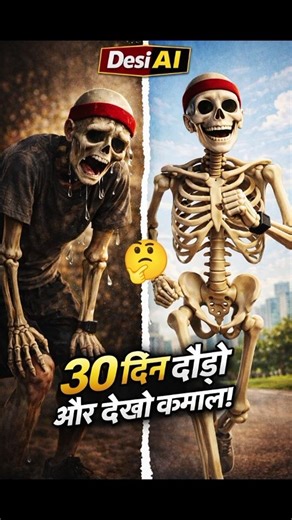 30 दिन रोज दौड़ो और देखो शरीर में ये खतरनाक बदलाव 🤔30 Days Running Challenge #shortfeed #desiai #ai
