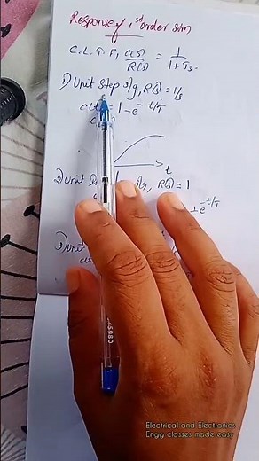 Time response of first order system to unit step, impulse and ramp signals