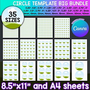 Circle Template Bundle, Editable Canva Circle Template, Blank Circle Collage Sheet, Round Label Template Printable Round Sticker Drag & Drop - Etsy