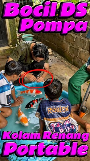 Bocil DS swimming pool pump #comedy #minivlog #villagechildren #pool #swimming