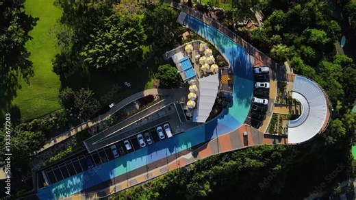 Modern architectural design of a new tourist lookout featuring viewing platforms, cafes, parklands and spectacular Gladstone Harbour views
