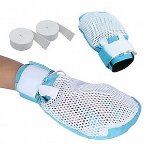 Dementia Hand Restraints Bed Gloves,Medical Holding Mittens for Patients or Elderly Safety and Fingers Protection,One Pair(2pcs)