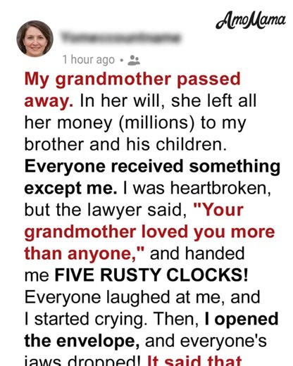 6.8K views · 13 reactions | I WAS UPSET THAT MY GRANDMA ONLY LEFT ME 5 RUSTY CLOCKS — UNTIL I LOOKED INSIDE  https://thecelebritist.com/linda-inherits-grandmas-old-clocks-and-2/?utm_campaign=lovestyle&utm_medium=lovestyle&utm_source=lovestylefacebook | Love Style | Facebook