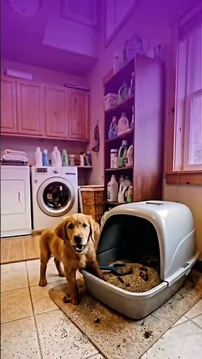 Dog Eating Cat Poop?! Stop This NOW 🚫🐶 #shortsfeed #catshorts #litterbox