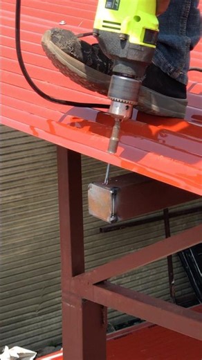 Red Color 0.52 Mm. Roofing Sheet Installation #shortvideo #viralvideo #youtubeshorts