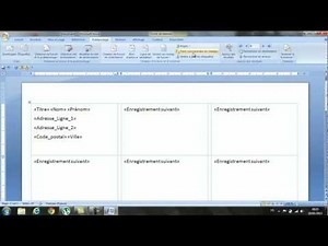 Etiquettes de publipostage sur Word 2007