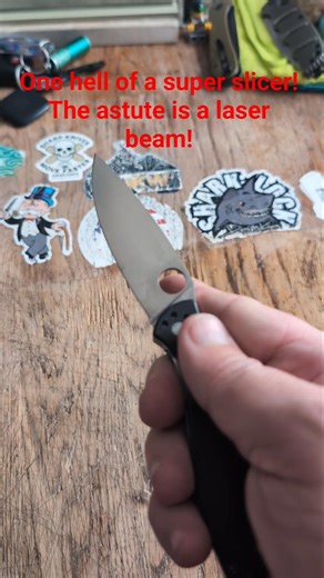 spyderco astute is a super slicer with great blade shape and super thin geometry!