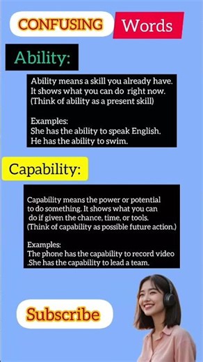 Confusing words: #ability #capability