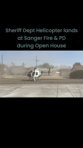 During the Sanger Fire and Police Department Open House, the Sheriff Department Helicopter landed and interacted with the community. | The Sanger Scene