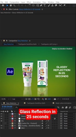 Glass Reflection in 25 Seconds | After Effects Tutorial #aftereffects #tutorial