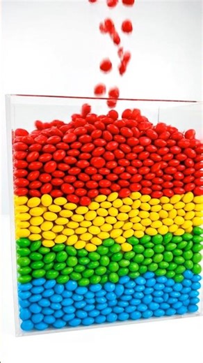 10,000 Candies Drop Into Glass Box 😱🍬 Satisfying Candy Rain #shorts