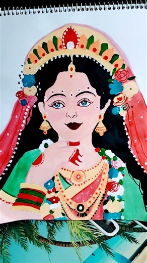 Traditional Indian Bride Painting 🎨 #trending #shortvideo #sweetyartist ।
