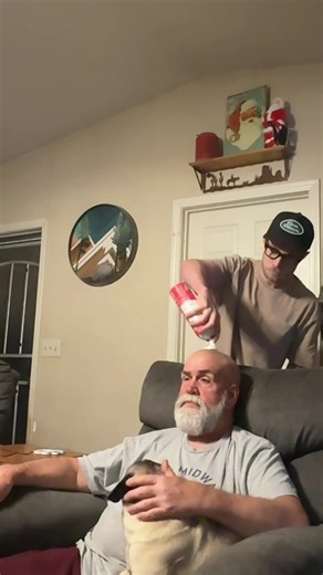 Whip cream prank on my dad💀🤣 #fyp #foryou