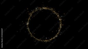 4K luxury Glitter Light circle trail Sparkling star dust spiral particle effect animation. holiday event transition, revealer logo title decoration. festival Christmas Diwali, Ramadan Intro Fireworks.