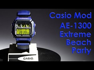 Extreme Beach Party – Blue Casio AE-1300 Mod with Yellow Display