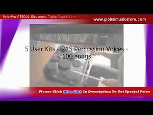 Pyle Pro PTED01 Electronic Table Digital Drum Kit Top w 7 Pad Digital Drum Kit