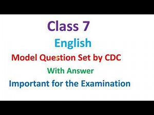 Class 7 English model question solved