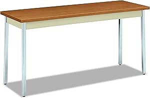 HON Utility Table with Putty and Chrome Leg Finish, 60" x 20", Harvest
