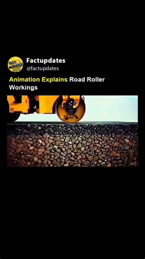 FACTUPDATES™️ | A road roller works by using its heavy drum to press and compact soil, gravel, or asphalt. Its massive weight reduces air gaps, making the... | Instagram
