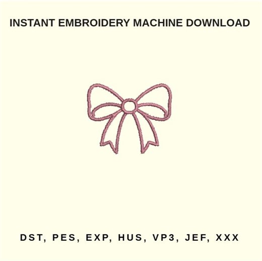 Mini Bow Embroidery Design – Machine Stitch File (digital Download) - Etsy