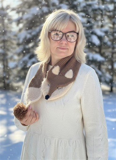 Handmade Cozy Wool Animal Scarf , Knitted Scarf for Her - Etsy