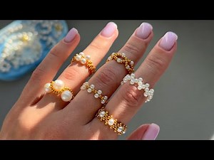 Make 6 Elegant Beaded Rings – Simple Pearl & Bead Ring Ideas! 🦪