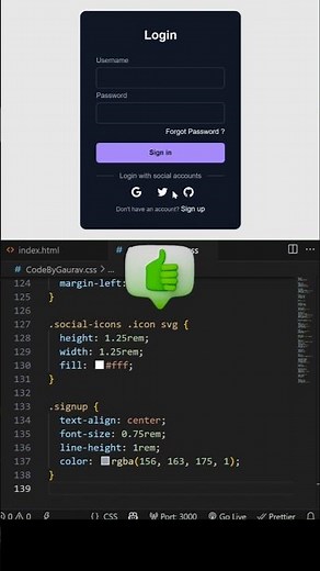 Build a Clean Login Form with HTML & CSS #webdevelopment #coding #htmlcss #shorts