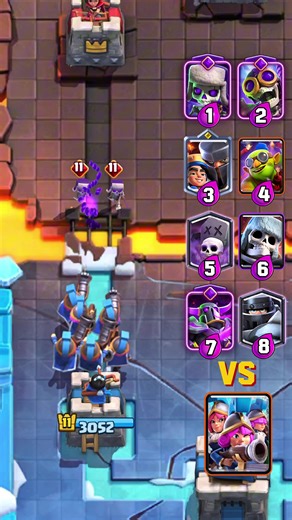 Three Musketeers Battle Against 1 to 8 Elixirs in Clash Royale