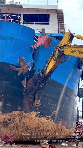 Ship demolition excavator power #tools #shorts #viral