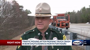 Propane tanker rollover shut down I-93 for hours