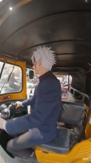 gojo drive a india auto and goku help peoples #editing