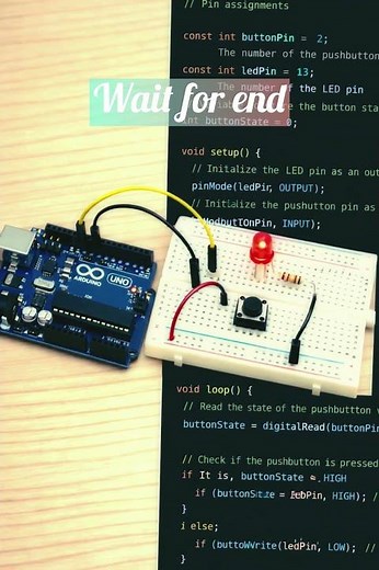 Controlling a LED using Push Button on Arduino #arduino #led #button