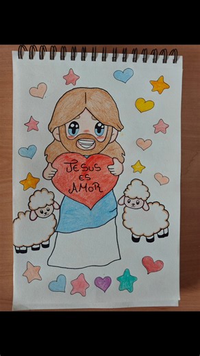 Lindo dibujo de Jesús ❤️💖#jesus es amor 💖✨#arte #dibujo