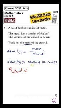 GCSE Maths Higher - Daily Exam Question - Day 5 (Density)