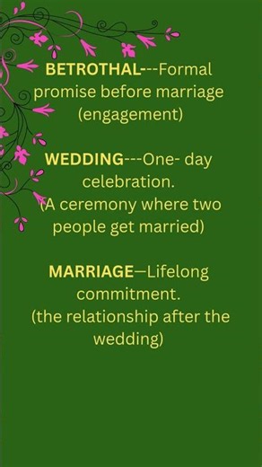 betrothal, wedding,marriage #phrase #englishvocabmastery