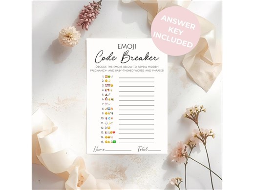 Emoji Code Breaker Baby Edition Printable – Minimalist Baby Shower Game Template, Editable in Canva, Gender Neutral, Instant Download - Etsy