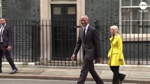 Former President Barack Obama departed 10 Downing Street on Monday. No reason has been given for the unannounced visit to the British Prime Minister's residence. | ABC News